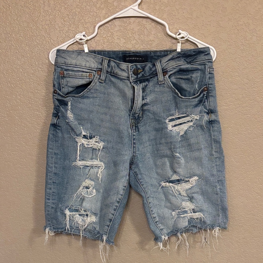 Aeropostale Slim Cutoff Blue Jean Shorts